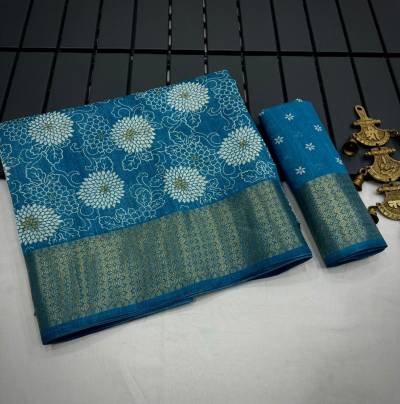 JAMDANI FLOWER BY MERAKI COTTON SILK SAREE WHOLESALER IN SURAT